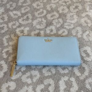 Kate Spade Light Blue Zip-Around Wallet